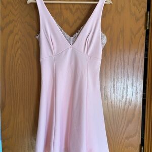 Pink Lace-Trimmed Dress